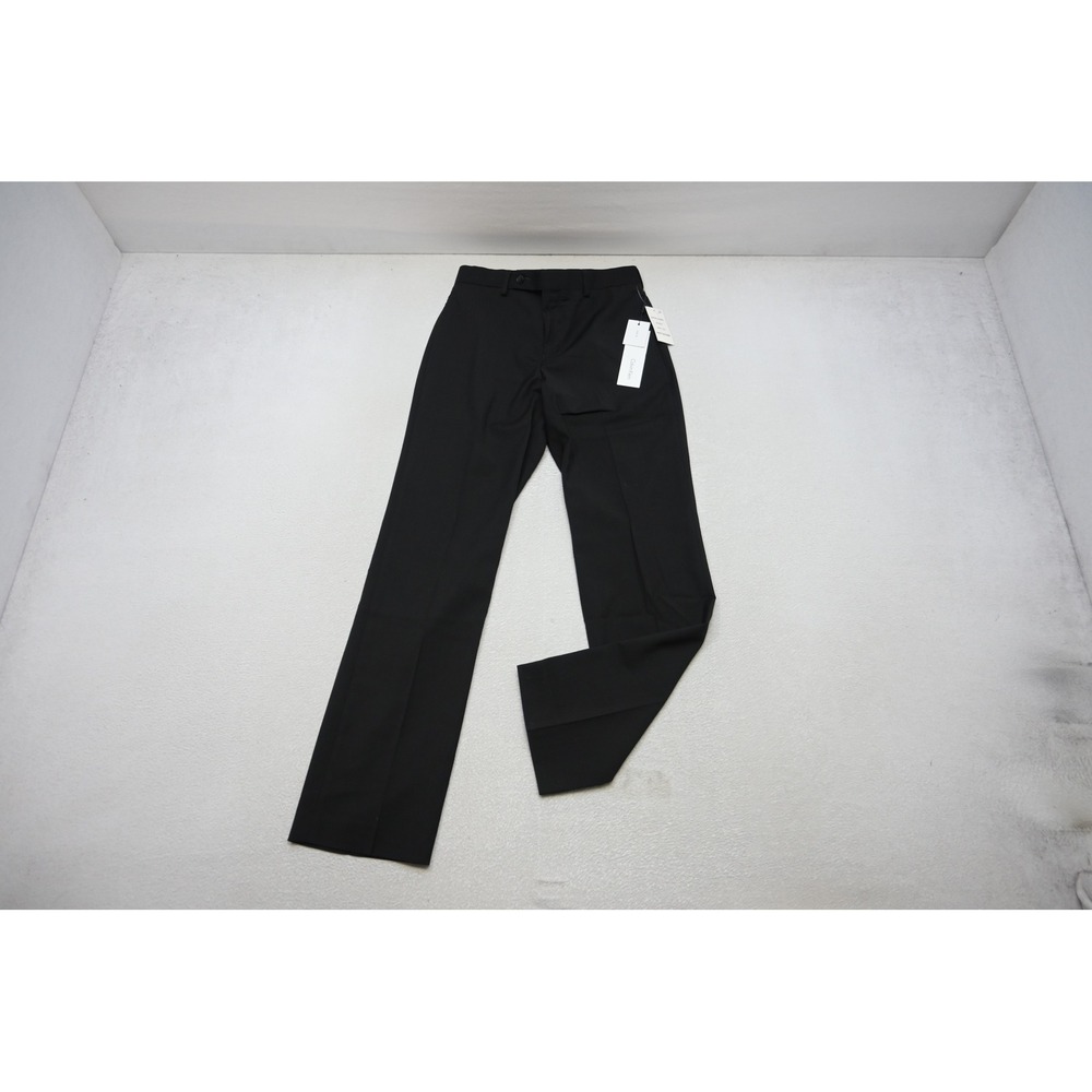 Calvin Klein Dress Pants Mens 28x30 Black Slim Fit Casual Flat Front
